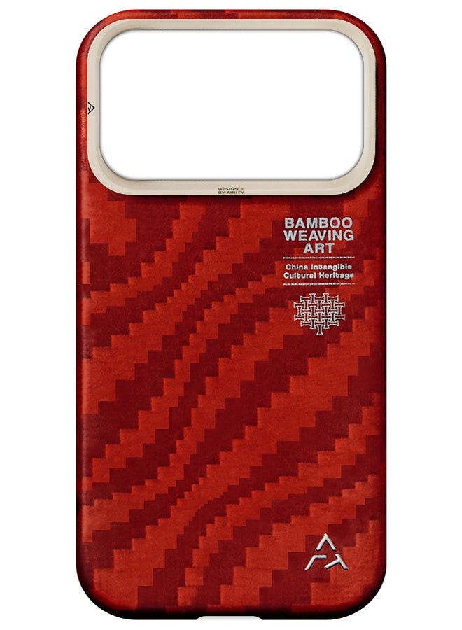 AIRITY Bamboo Fiber Protective Case for iPhone 17 Pro Max– Ultra Durable, Lightweight & Premium Design Red - Image 3